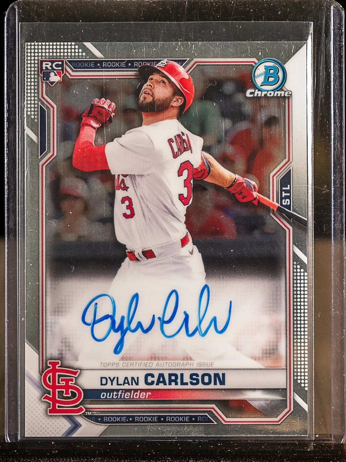 Dylan Carlson 2021 Bowman Chrome Autograph Rookie Auto RC #CRA-DC AA14