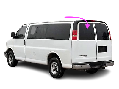 Se adapta a Chevy Express GMC Savana 1996-2021 vidrio trasero ventana izquierda lado del conductor Foto 1 de 4
