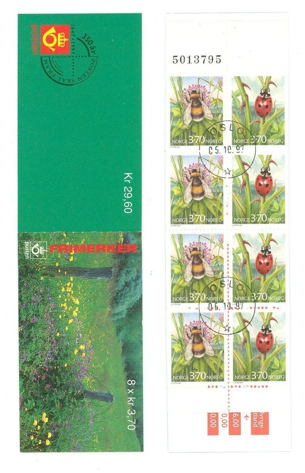 Folleto Noruega V79 1997 numerado usado insectos abeja Foto 1 de 1