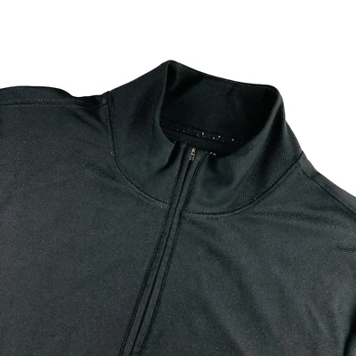 Pullover Club Monaco Para Hombre Capa Base 1/4 Cremallera Rendimiento Negro • Pequeño Foto 1 de 4