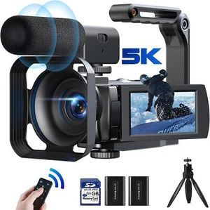 5K 56MP Camcorder Video Camera, WiFi 3'' 270° Touchscreen IR Night Vision &HDMI - Picture 1 of 9