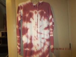 GYPSY TIE DYE LONG SWEATSHIRT/DRESS WITH HOOD--#T12-4 - Picture 1 of 24