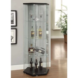 Hexagon Curio Cabinet 3Shelf Office LivingRoom Furniture Trophy Storage Organize - Picture 1 of 2