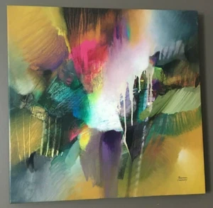 CLEMENCIA HERNANDEZ, "VÓRTICE" ÓLEO SOBRE LIENZO, FIRMADO con certificado de autenticidad, 32" x 32"!! - Imagen 1 de 4