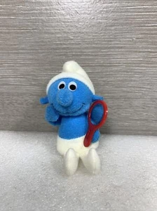 "Figura de peluche de peluche Vanity Pitufo 1983 Wallace Berrie & Co 3,5""" - Imagen 1 de 5