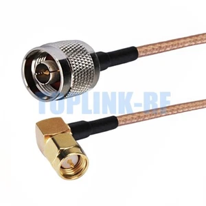 SMA Male Right Angle to N Male Plug Connector Pigtail Cable RG316 for Wireless - Zdjęcie 1 z 4
