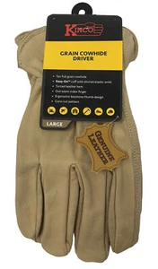 Kinco 91RL Mens Size Large Grain Cowhide Leather Driver Work Glove - Picture 1 of 3