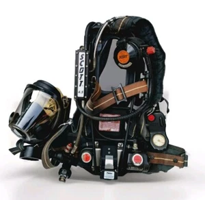 SCOTT 4.5 BLACK SCBA SET WITH PACK-TRACKER UNIT & AV-3000 FULL FACE MASK SIZE-M - Picture 1 of 10