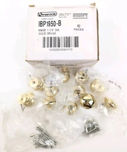 Amerock Polished Solid Brass 1 1/4" Cabinet Knob IBP1950-B - Lot Of 11 - Picture 1 of 5