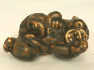 Vintage Khud Kyhn BROWN BEAR CUB on SIDE Royal Copenhagen Figurine 21432 Denmark - Picture 1 of 1