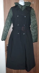 NEXT Shower Resistant Khaki Green & Black 2 -in 1 Trench & Quilted Coat - UK 20 - Picture 1 of 14