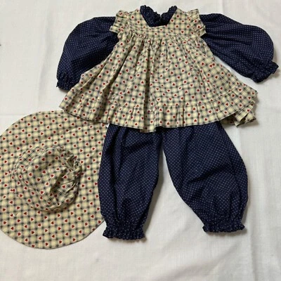 Conjunto de sombrero mono hecho a mano vintage años 90 niñas 9-12 meses Foto 1 de 4