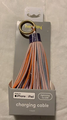 Charger Cable Tassel Keychain for Apple iPhone iPad Fast Charging Cable USB - Image 1 of 4