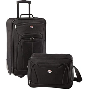 2 Piece Softside 21" Luggage Set Carry-on & Boarding Bag Lightweight Travel - Picture 1 of 7