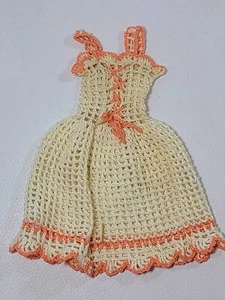 Vestido Barbie 9" Boho Midi Tejido a Mano Sin Mangas Imitación Corsé Busto Marfil Salmo - Imagen 1 de 9