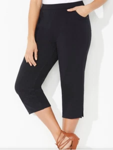 Pantalón Catherines Negro Tejido Jean Capri French Terry Fly Front Talla 2X - Imagen 1 de 6