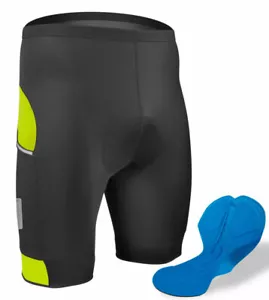 Aero Tech Men's All Day USA Padded Cycling Shorts with Reflective Side Pockets - Picture 1 of 27