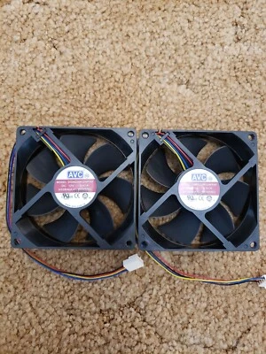 AVC 92MM Case Fan 4 Pin (Works As 3 Pin Also) Hydraulic Bearing New (Qty of 2) - Image 1 of 2