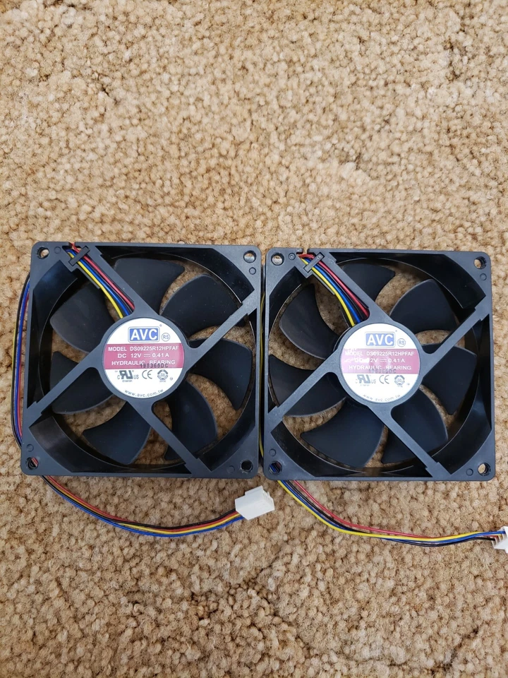 AVC 92MM Case Fan 4 Pin (Works As 3 Pin Also) Hydraulic Bearing New (Qty of 2) - Image 1 of 2
