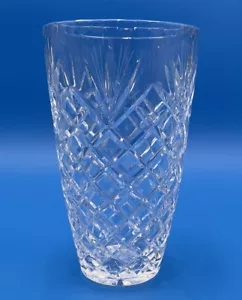 Antique American Brilliant Cut Crystal Vase Diamond Scalloped Rim - Picture 1 of 9