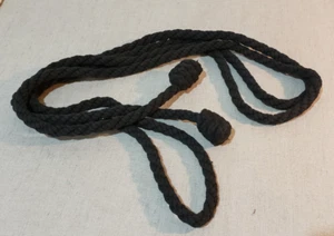 PRIEST MONK SERVER BLACK ROPE CINCTURE VESTMENT 158" SUPER NICE - Picture 1 of 4