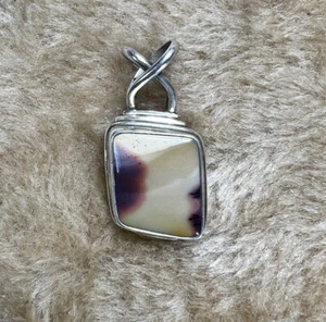 Mookait Jaspis ethnischer Anhänger Sterlingsilber antikes Design 0,26 Unzen SS100 - Bild 1 von 4