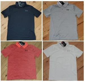 Under Armour polo shirt NWT UPICK boy M L black white uniform school DEAL - Picture 1 of 9