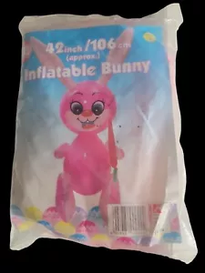 Conejo de Pascua inflable vintage de 42 pulgadas amarillo - Imagen 1 de 2
