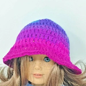 Sombrero cubo muñeca de ganchillo hecho a mano de 18 pulgadas - rosa púrpura - Imagen 1 de 7