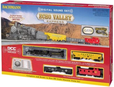 Bachmann HO Echo Valley Express Train Set 3 Cars Sound Loco Headlight BAC00825 - Image 1 of 2