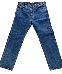Jeans Levis para Hombres 505 Recto Azul Desvanecido Bigote Denim Algodón Etiqueta Lavado Oscuro 38x32 - Imagen 1 de 6