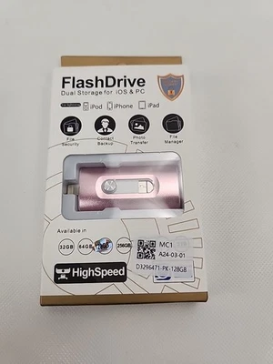 Unidad flash USB 128GB 3.0 almacenamiento doble para iOS negra nueva Foto 1 de 2