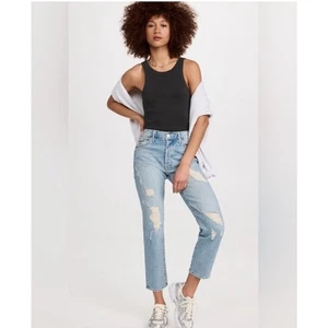 MOTHER Superior Jeans Distressed Light Wash trickster ankle Button Fly Womens 26 - Picture 1 of 14
