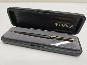Bolígrafo Parker Arrow mate negro dorado adorno nuevo de stock con estuche vintage 67032 - Imagen 1 de 6