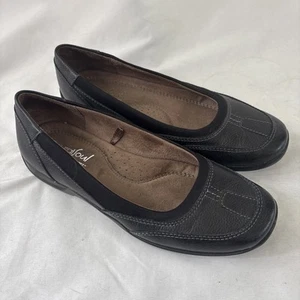 Mocassini slip on Natural Soul All Thru Comfort Lestal donna 6M pelle nero - Foto 1 di 8