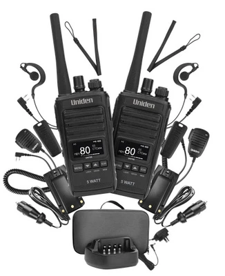 Uniden UH755-2DLX -  5 Watt UHF CB Splashproof Handheld Radio – Deluxe Pack - image 1 of 3