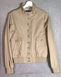 Alpha Industries Mujer Beige Bomber Chaqueta Talla M Cuello Alto, Algodón - Imagen 1 de 12