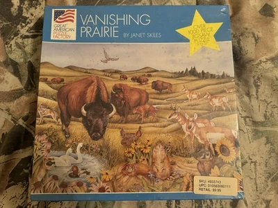  Vanishing Prairie Puzzle, Janet Skiles, 1000+ Pcs, 20x27”, 1996, Animals, New - Image 1 of 4