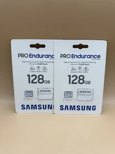 Lot de deux cartes mémoire microSDXC Samsung - PRO Endurance 128 Go - Photo 1 sur 2