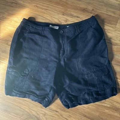 Camisas azuis com bolsos COLDWATER CREEK mistura de linho tamanho 14.  #89 - Imagem 1 de 4