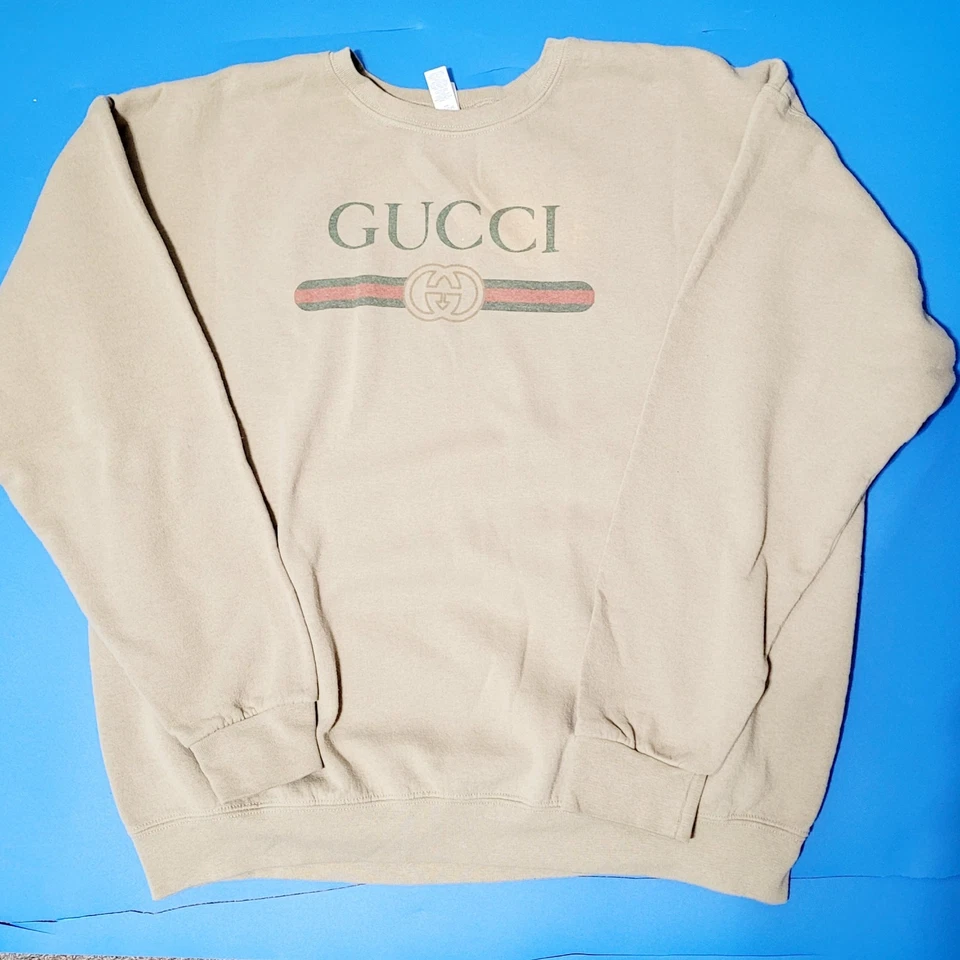 Sudadera De Colección Gucci Cuello Redondo Bota Adulto XL Jerzees Suéter Años 90  Foto 1 de 4