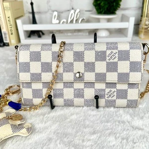 Louis Vuitton Damier Azur Sarah Wallet crossbody bag with chain - Picture 1 of 16