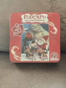 Rudolph The Red-Nosed Reindeer 550 Pieces 18" x 24" Picture New Tin Included - Picture 1 of 2