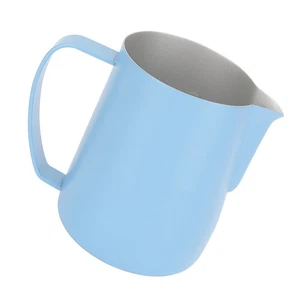 Jarra de espuma de leche azul claro 600 ml jarra de café al vapor juego de acero inoxidable - Imagen 1 de 12