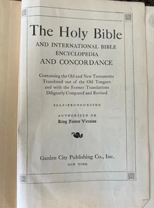 1940 Holy Bible & Concordance – Garden City – Red Cloth HC – KJV Illustrated - Picture 1 of 8