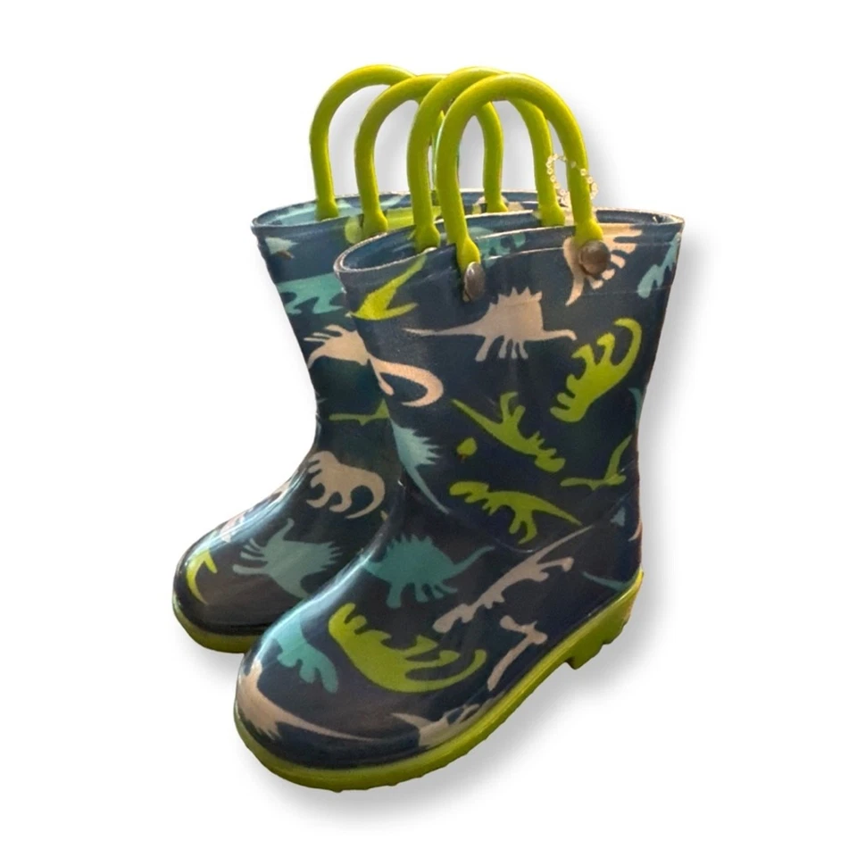 Hibigo Dinosaur Pattern Kids Rain Boots Baby Size 4 - Image 1 of 4