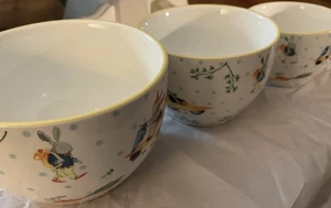 White Nesting Bowl Set 3, 6”,5”,4” Bunny Decor Cottagecore Farmhouse Grannychic - Picture 1 of 6