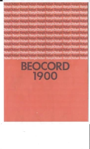 B & O Bang & Olufsen Bedienungsanleitung für Beocord 1900 Copy - Picture 1 of 1