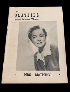 April 7, 1952 playbill Mrs. McThing at Morosco theatre - Picture 1 of 13