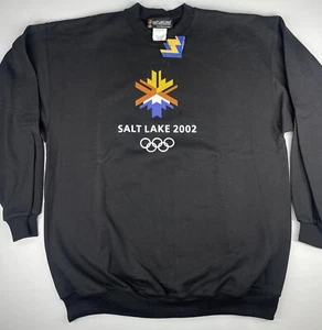 2002 Salt Lake Olympics Crewneck Sweater Adult Size L Black NWT - Picture 1 of 6